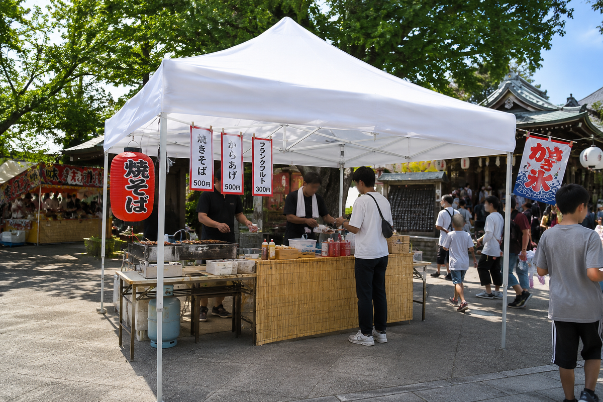 お祭り・屋台・模擬店用テントの選び方｜文化祭・学園祭の出店にも