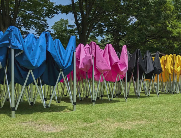 大型簡易テント 6x3M ワンタッチタイプ 7色 名入れプリント可 イベント
